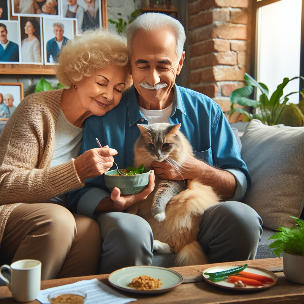 Pareja con un gato