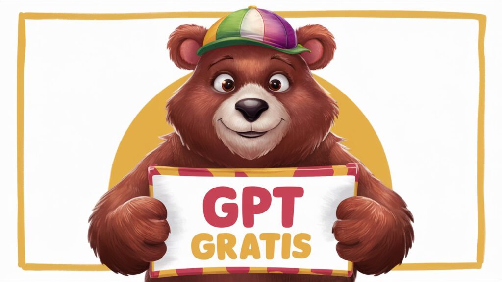 Un oso en modo cartoon y simpático que te enseña a crear un GPT