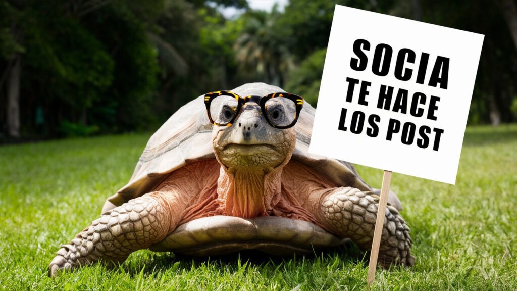 Una tortuga que te comunica que SocIA te hace los pOST